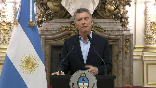 Intervención del presidente Mauricio Macri. EFE