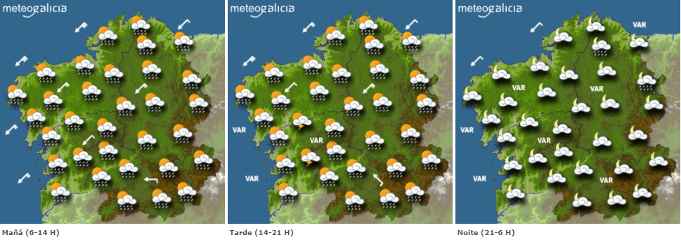 Mapas del tiempo de Galicia para este viernes. METEOGALICIA
