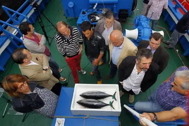 Presentación, a bordo del barco museo 'Virgen del Carmen' (Foto: EPL / JOSÉ Mª ÁLVEZ)