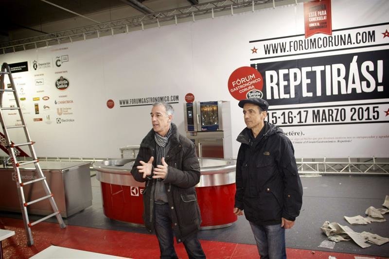Los dos directores del Fórum Gastronómico, Pep Palau y Jaume von Arend, realizaron hoy una "visita de obras" a ExpoCoruña