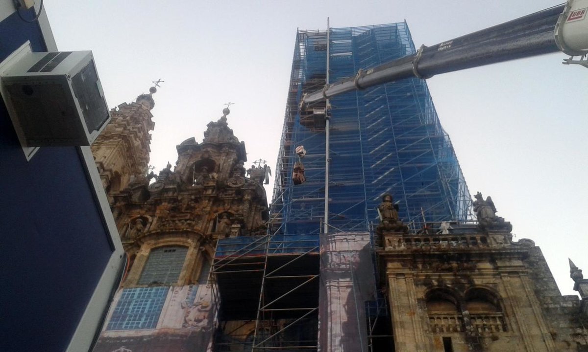 Obras en la catedral de Santiago de Compostela
