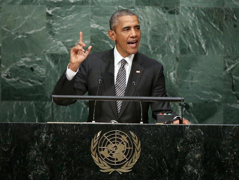 El presidente de los Estados Unidos durante su intervención en la ONU 