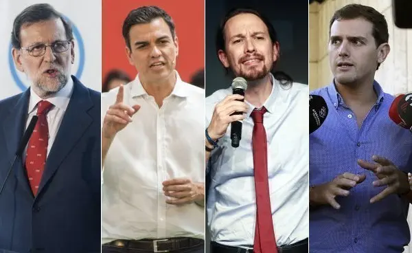 Rajoy, Sánchez, Iglesias y Rivera