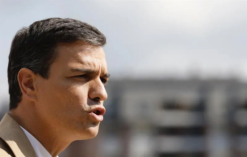 El secretario general del PSOE, Pedro Sánchez, intervino este jueves en un acto electoral en Portugalete (Bizkaia)