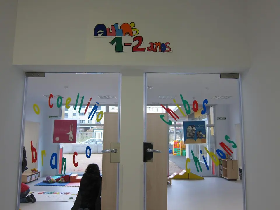 Aula de una de las escuelas infantiles A Galiña Azul