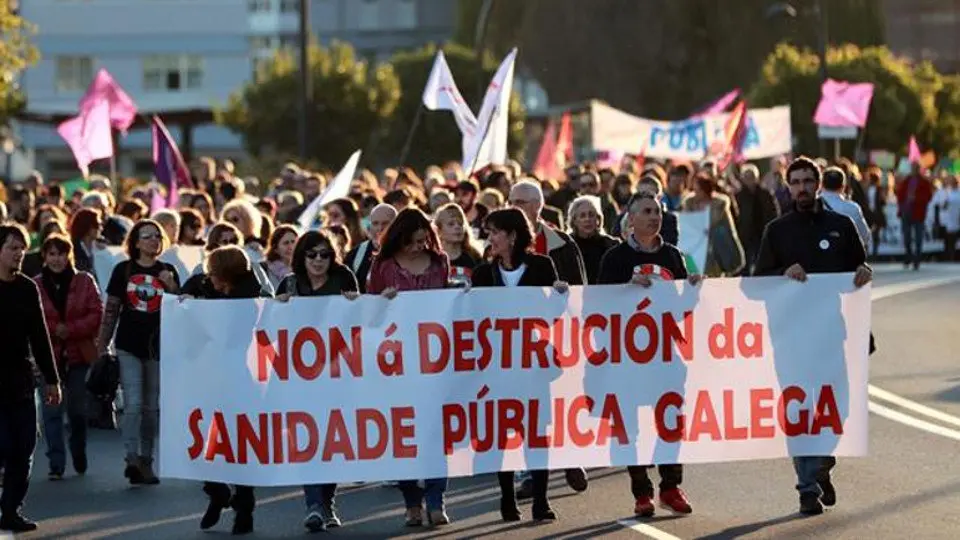 Manifestación a favor da sanidade pública. ÓSCAR CORRAL (EFE)