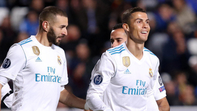 Cristiano Ronaldo y Karim Benzema celebran un gol. KATIA CHRISTODOULOU