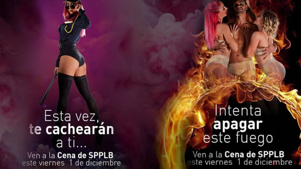 Cartel de la cena de bomberos y policías de Valencia. EP