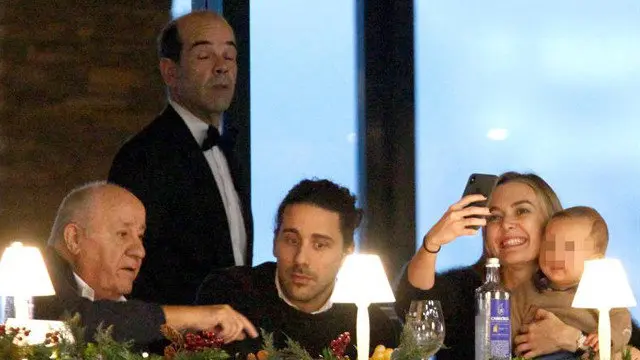 Amancio Ortega, su hija Marta y Carlos Torretta, en Casas Novas. CABALAR