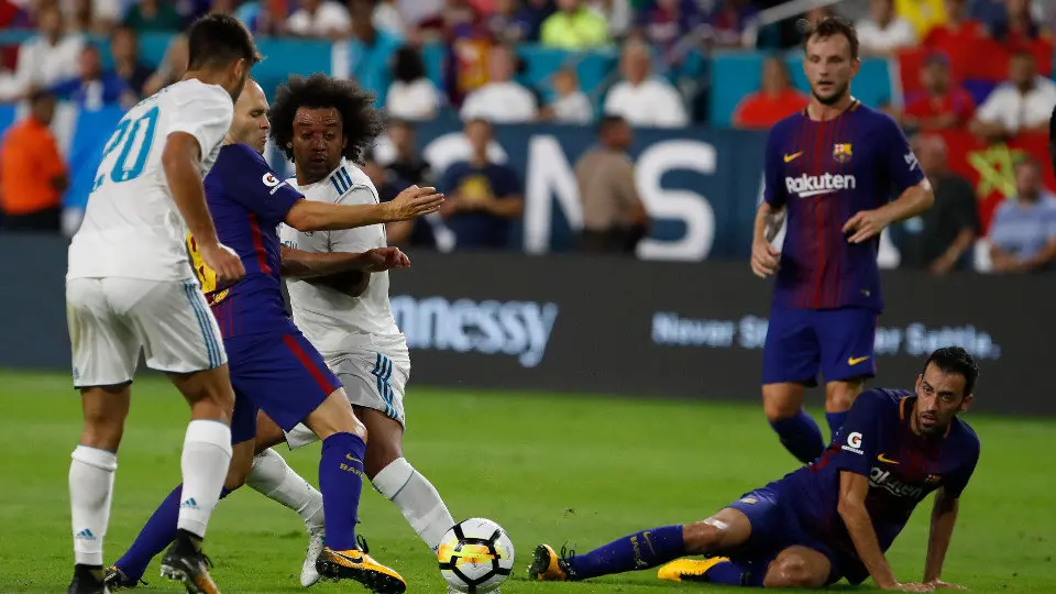 Un amistoso entre Real Madrid y Barcelona. EFE 