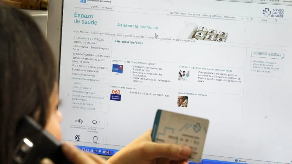 La página del Sergas. SEBAS SENANDE