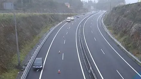 Lugar en el que se produjo el atropello en la Autovía do Barbanza. TVG