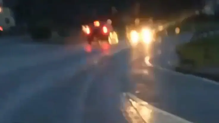 Instantes previos a la colisión - Accidente en Arzúa