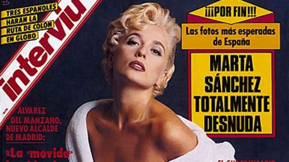Marta Sánchez, en una recordada portada de Interviú. EP