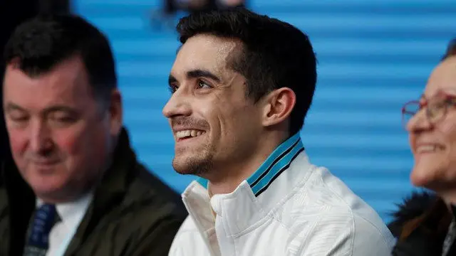 El patinador español Javier Fernández en Moscú.YURI KOCHETKOV (EFE)