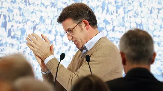 Alberto Núñez Feijóo, durante la junta directiva del PPdeG. LAVANDEIRA JR