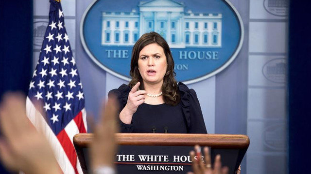 La secretaria de prensa de la Casa Blanca, Sarah Huckabee Sanders. MICHAEL REYNOLDS (EFE)