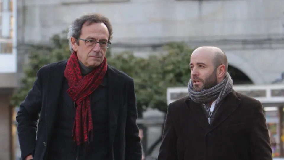 Luís Rei e Luis Villares, este luns en Pontevedra. DAVID FREIRE