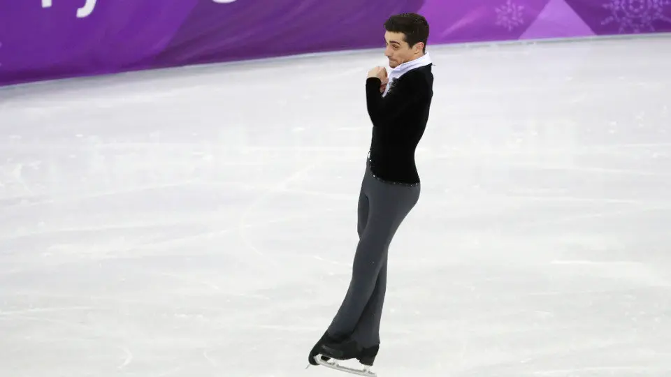 Javier Fernández, durante la ejecución del programa corto. HOW HWEE YOUNG (EFE)