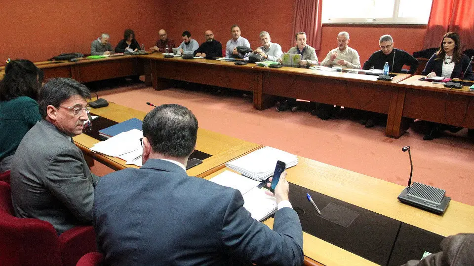 Mesa de negociación de la huelga de Xustiza. PEPE FERRÍN (AGN)