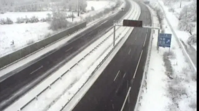 La A-52, en A Gudiña, a primera hora de la mañana. DGT