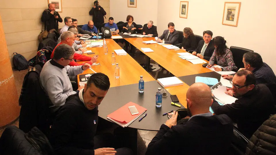 Reunión entre sindicatos de Justicia y la Xunta. PEPE FERRÍN