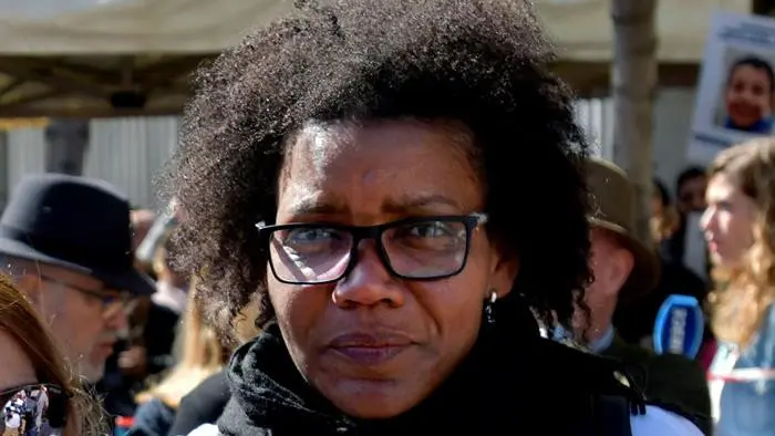 La pareja del padre del niño Gabriel Cruz. CARLOS BARBA (EFE)