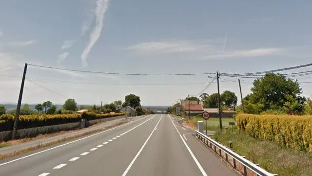 La N-634 a su paso por la parroquia de Cumbraos. GOOGLE MAPS