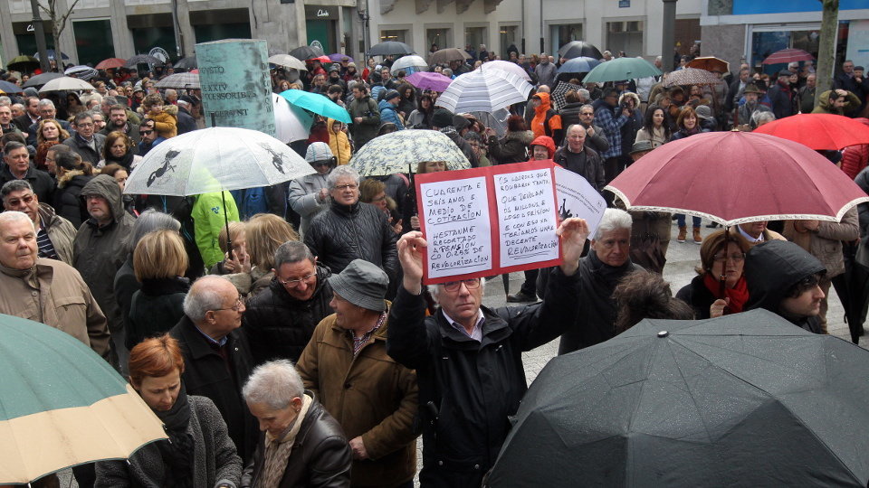 Manifestación por unas pensiones dignas en Lugo. XESÚS PONTE