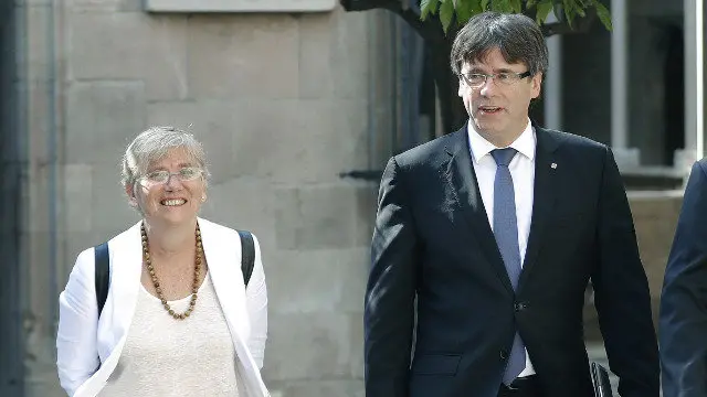 Clara Ponsatí y Carles Puigdemont. EFE