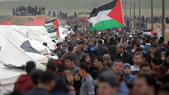 Protesta convocada por Hamás en la frontera entre Gaza e Israel. MOHAMMED SABER