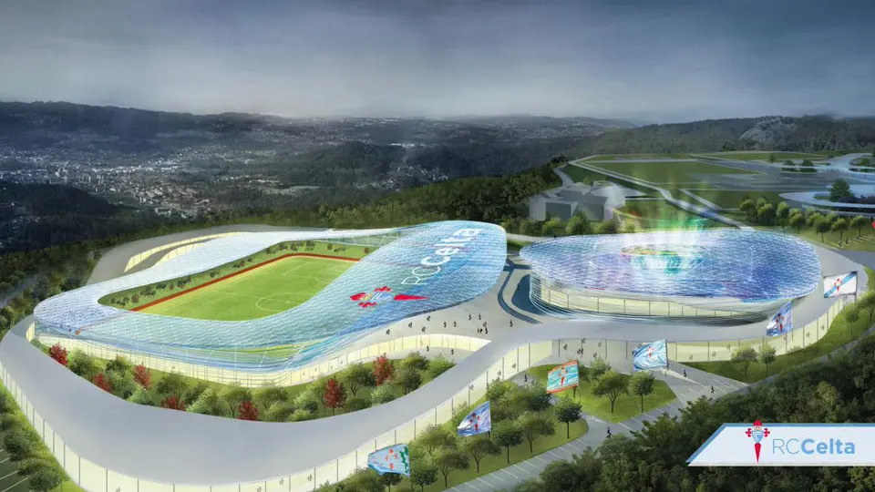 Uno de los proyectos finalistas para la ciudad deportiva de Mos. ESTUDIO IRISARRI PIÑERA SLNEP