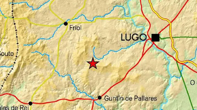 Seísmo registrado en Guntín.  IGN