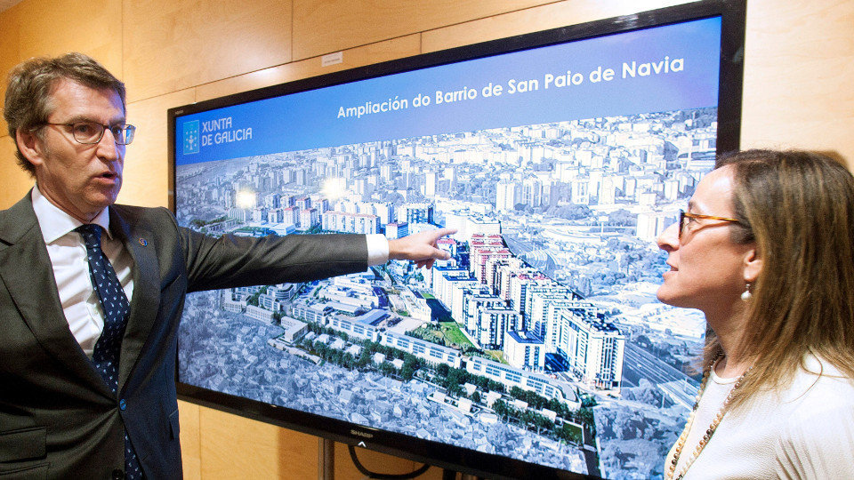 Presentación del plan de ampliación del barrio de San Paio de Navia. EFE