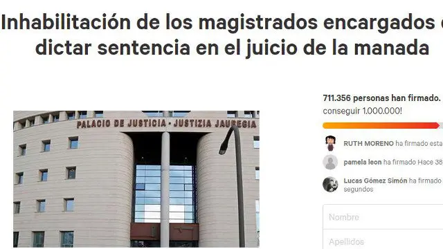 La petición de la gallega Alba Mariño. CHANGE.ORG