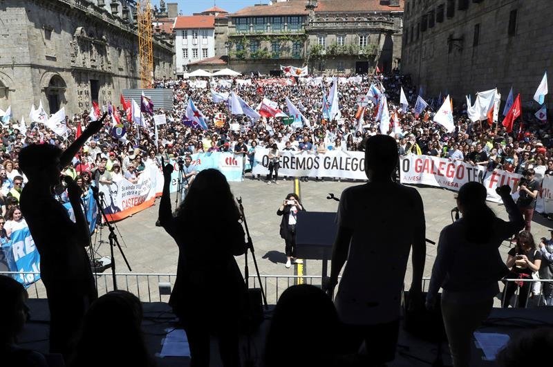 Un instante da manifestación convocada por Queremos Galego XOÁN REY