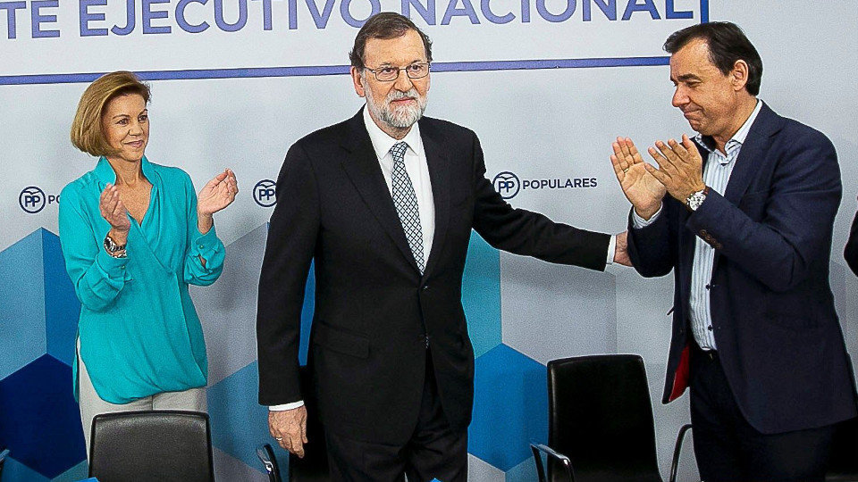 Mariano Rajoy tras anunciar que deja la presidencia del PP