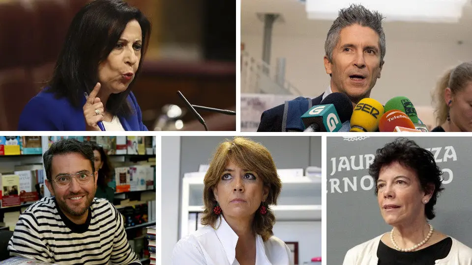 Robles, Marlaska, Huerta, Delgado y Celaá. AEP