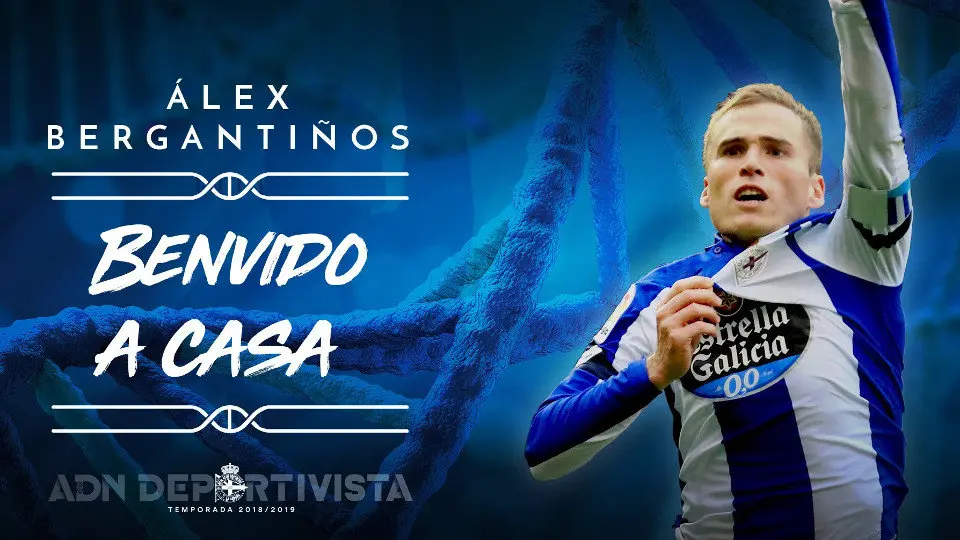 El Deportivo le dio la bienvenida a Álex Bergantiños en sus redes sociales. RCD