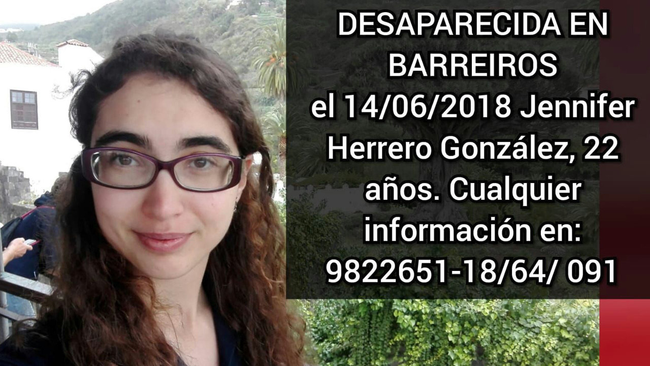 Imagen de Jennifer Herrero González, desaparecida en Barreiros - Portada