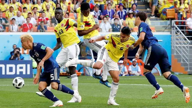 Un instante del partido entre Colombia y Japón, durante el Mundial de Rusia. EFE