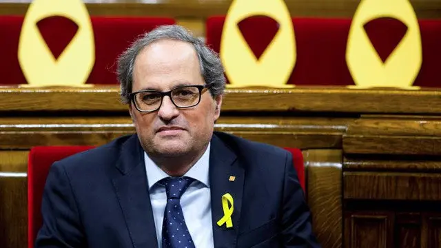Quim Torra, en el Parlament. QUIQUE GARCÍA (EFE)