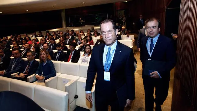 Juan Carlos Escotet y Francisco Botas, a su llegada a la junta general de accionistas. CABALAR (EFE)