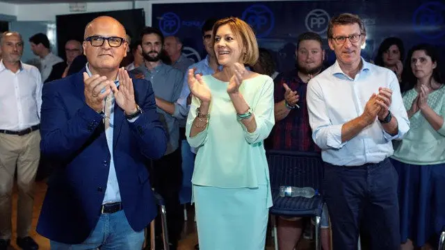 Manuel Baltar, María Dolores de Cospedal y Alberto Núñez Feijóo. BRAIS LORENZO (EFE)