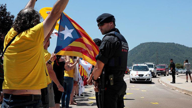 Llegada de los presos catalanes a la cárcel de Els Lledoners. SUSANNA SÁEZ