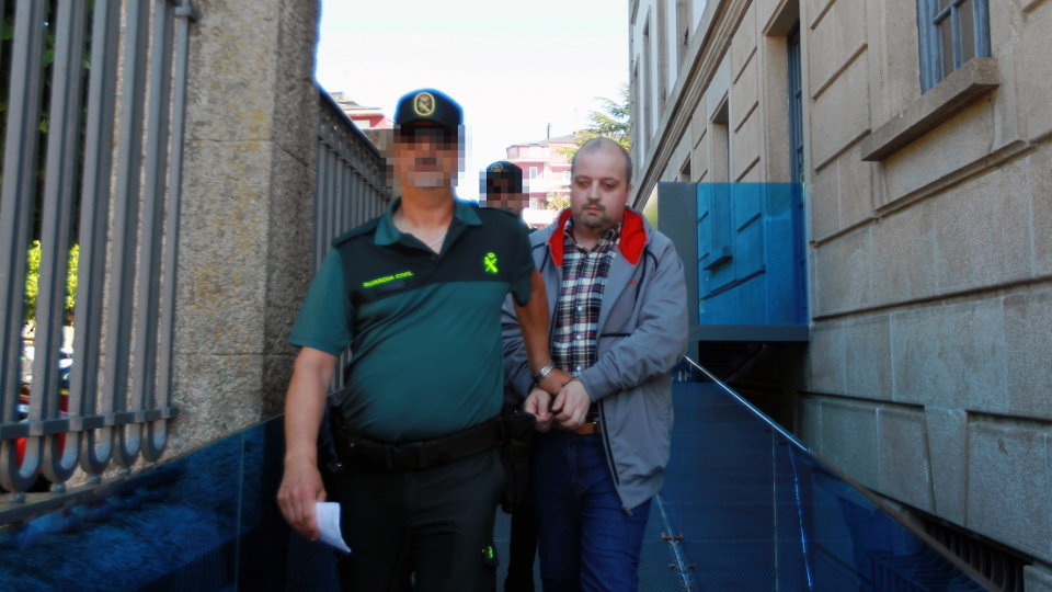 La llegada de violador a la Audiencia Provincial de Lugo. VICTORIA RODRíGUEZ