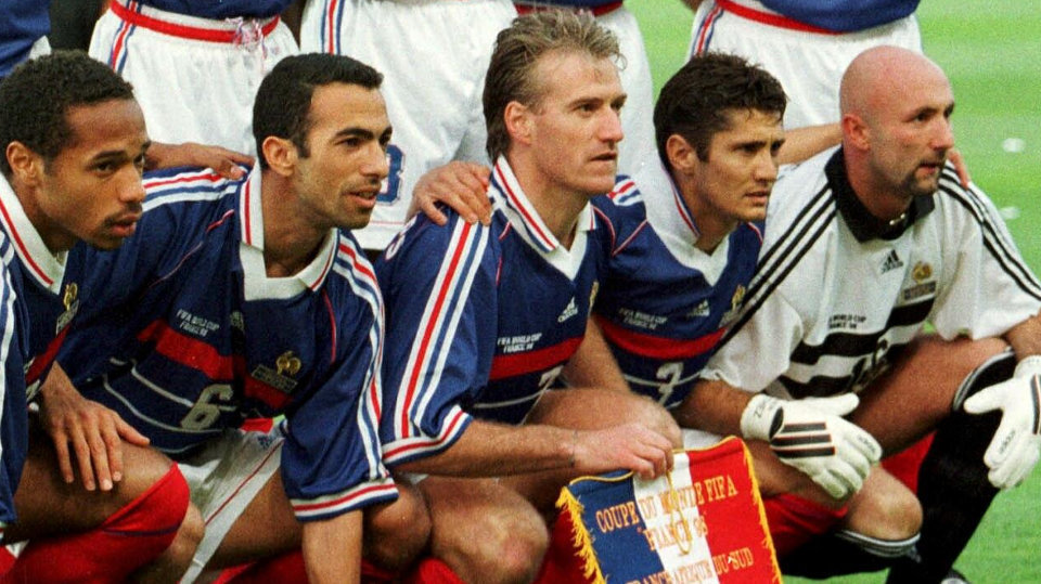 Henry, Djorkaeff, Deschamps, Lizarazu y Barthez, en el Mundial del 98.AEP