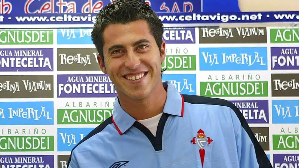 Jorge Larena, el día de su presentación ante el Celta. AEP