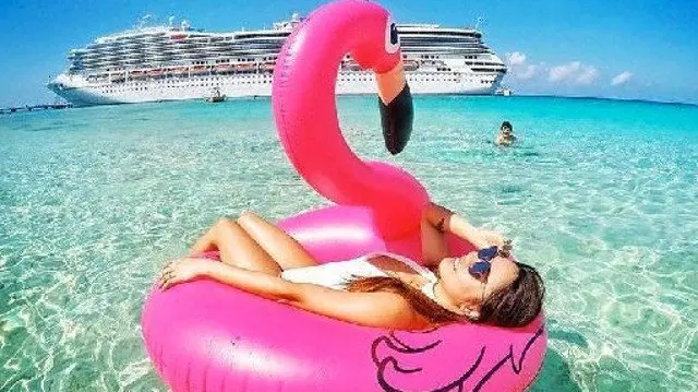 Un flotador de flamenco. EP