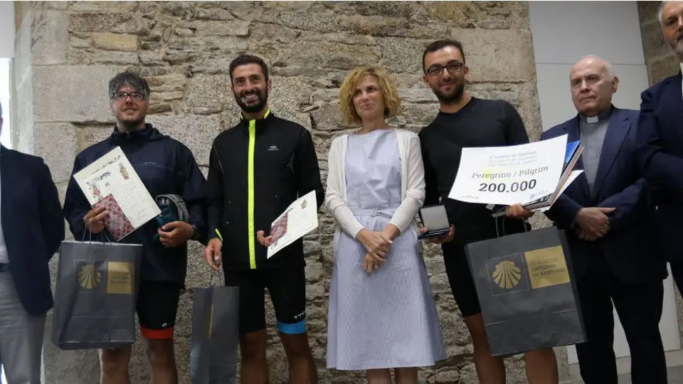 Recibimiento del peregrino 200.000 en Santiago de Compostela. XUNTA DE GALICIA